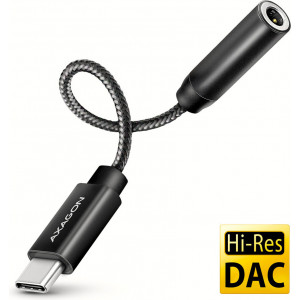 Axagon ADA-HC cabo de áudio 0,1 m 3.5mm USB Type-C Preto