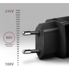 Axagon ACU-PD20 wall charger 1x QC3.0 AFC FCP PD type-C, 20W, black Telemóvel, Tablet, Universal, Relógio Preto AC Carregamento