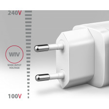 Axagon ACU-PD20W wall charger 1x QC3.0 AFC FCP PD type-C 20W white Telemóvel, Smartwatch, Tablet, Universal, Relógio Branco AC