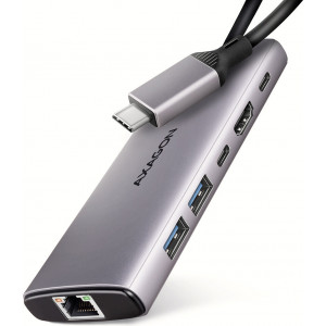 Axagon HMC-6G2L hub de interface USB 3.2 Gen 1 (3.1 Gen 1) Type-C 10000 Mbit s Alumínio