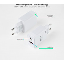 TooQ TQWC-GANQCPD45WT carregador de dispositivos móveis Universal Branco AC Carregamento rápido Interior