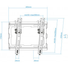 TooQ LP1044T-B suporte para TV 109,2 cm (43") Preto