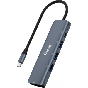 Equip 133487 hub de interface USB 3.2 Gen 1 (3.1 Gen 1) Type-C 5000 Mbit s Preto, Cinzento