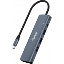 Equip 133487 hub de interface USB 3.2 Gen 1 (3.1 Gen 1) Type-C 5000 Mbit s Preto, Cinzento