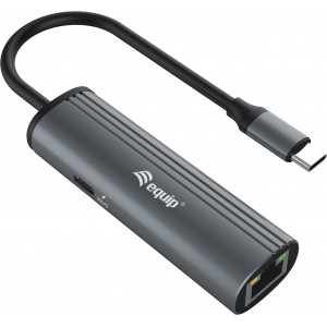 Equip 133486 base & duplicador de portas USB Type-C Preto, Cinzento