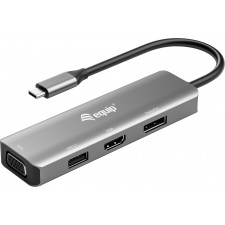 Equip 133485 adaptador gráfico USB 3840 x 2160 pixels Preto, Prateado