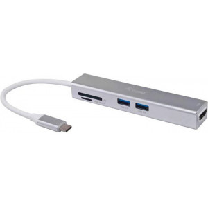 Equip 133480 base & duplicador de portas USB 3.2 Gen 1 (3.1 Gen 1) Type-C Prateado