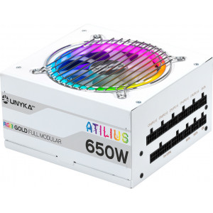 UNYKAch ATX Atilus RGB White 650W fonte de alimentação 20+4 pin ATX Branco