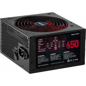 NOX NXS650 fonte de alimentação 650 W 20+4 pin ATX Preto, Vermelho