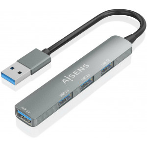 AISENS A106-0859 hub de interface USB 3.2 Gen 1 (3.1 Gen 1) Type-A 5000 Mbit s Cinzento