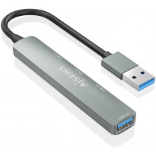 AISENS A106-0859 hub de interface USB 3.2 Gen 1 (3.1 Gen 1) Type-A 5000 Mbit s Cinzento