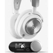 Steelseries Arctis Nova Pro Wireless Auscultadores Com fios e sem fios Fita de cabeça Jogos Bluetooth Prateado, Branco