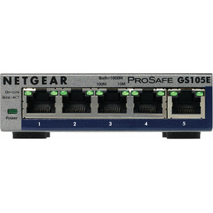 NETGEAR GS105E-200PES switch de rede Gerido L2 L3 Gigabit Ethernet (10 100 1000) Cinzento