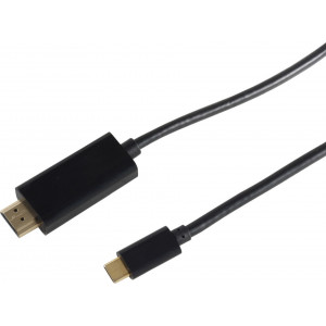 S CONN 10-56025 adaptador de cabo de vídeo 1 m HDMI Type A (Standard) USB Type-C Preto