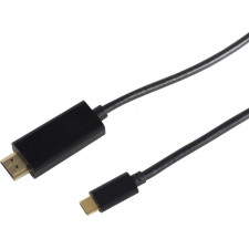 S CONN 10-56025 adaptador de cabo de vídeo 1 m HDMI Type A (Standard) USB Type-C Preto