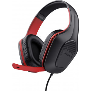 Trust GXT 415S ZIROX Auscultadores Com fios Fita de cabeça Jogos Preto, Vermelho