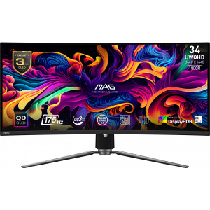 MSI MAG 341CQPDE QD-OLED monitor de ecrã 86,4 cm (34") 3440 x 1440 pixels UltraWide Quad HD QDOLED Preto