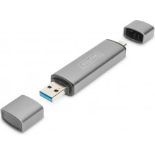 Digitus DA-70886 leitor de cartões USB 3.2 Gen 1 (3.1 Gen 1) Type-A Type-C Alumínio