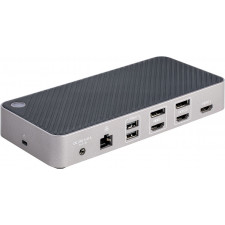 StarTech.com 116E-USBC-DOCK base & duplicador de portas Com fios USB 3.2 Gen 2 (3.1 Gen 2) Type-C Cinzento, Prateado