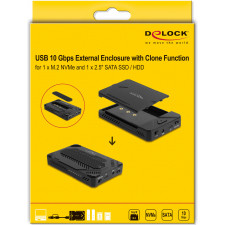 DeLOCK 42020 Caixa para Discos Rígidos Compartimento HDD SSD Preto 2.5"