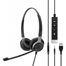 EPOS IMPACT SC 665 USB Auscultadores Com fios Fita de cabeça Chamadas Música USB Type-A Preto, Prateado