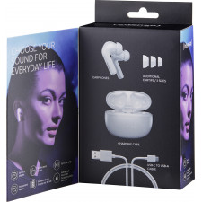 Intenso White Buds T302A Auscultadores True Wireless Stereo (TWS) Intra-auditivo Chamadas Música Desporto Dia-a-dia USB Type-C