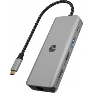 ICY BOX IB-DK4012-CPD Com fios USB 3.2 Gen 1 (3.1 Gen 1) Type-C Antracite, Preto