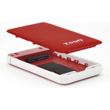 TooQ TQE-2528R Caixa para Discos Rígidos Compartimento SSD Vermelho 2.5"