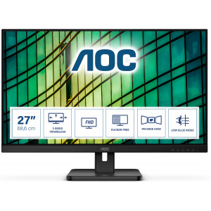 AOC E2 27E2QAE monitor de ecrã 68,6 cm (27") 1920 x 1080 pixels Full HD LCD Preto