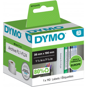 DYMO LW - Etiquetas pequenas para capas arquivadoras (LAF) - 38 x 190 mm - S0722470