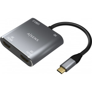 AISENS A109-0625 adaptador gráfico USB 3860 x 2160 pixels Cinzento