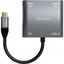 AISENS A109-0625 adaptador gráfico USB 3860 x 2160 pixels Cinzento