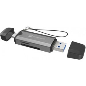 NATEC NCZ-2262 leitor de cartões USB 3.1 Interno Preto, Cinzento Escuro