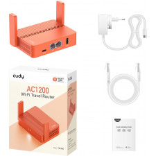 Cudy AC1200 router sem fios Fast Ethernet Laranja