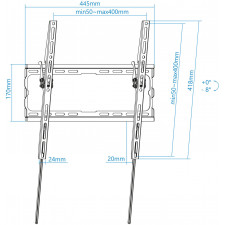 TooQ LP1071T-B suporte para TV 177,8 cm (70") Preto