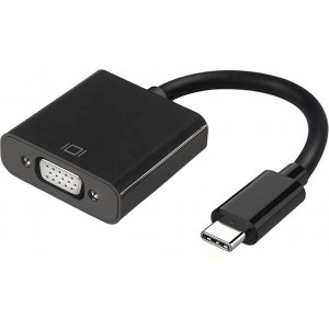 AISENS A109-0347 adaptador de cabo de vídeo 0,15 m VGA (D-Sub) USB Type-C Preto