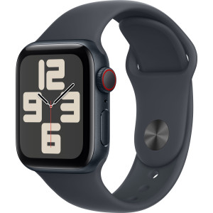 Apple Watch SE OLED 40 mm Digital 324 x 394 pixels Ecrã táctil 4G Preto Wi-Fi GPS